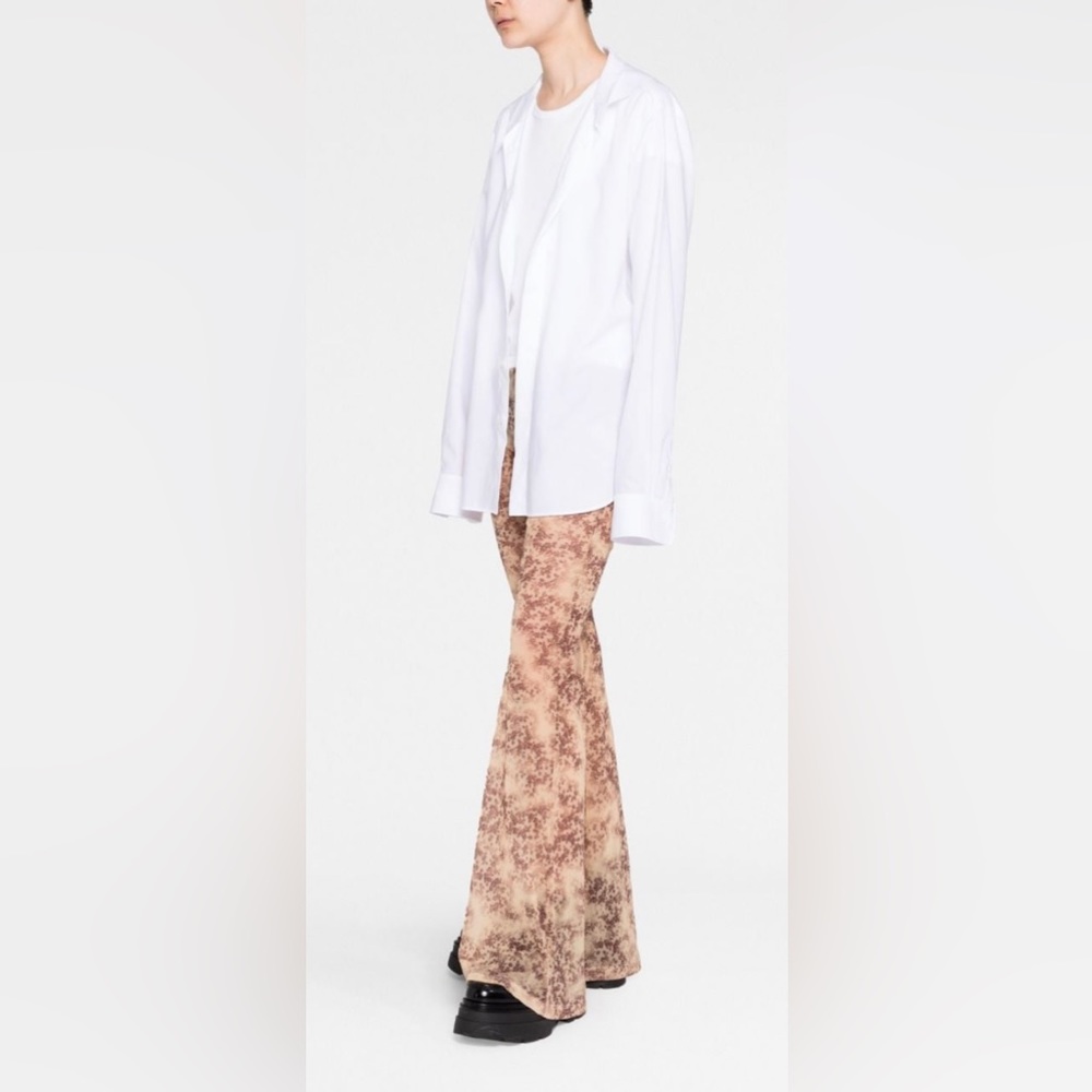 Commission flared mesh trousers